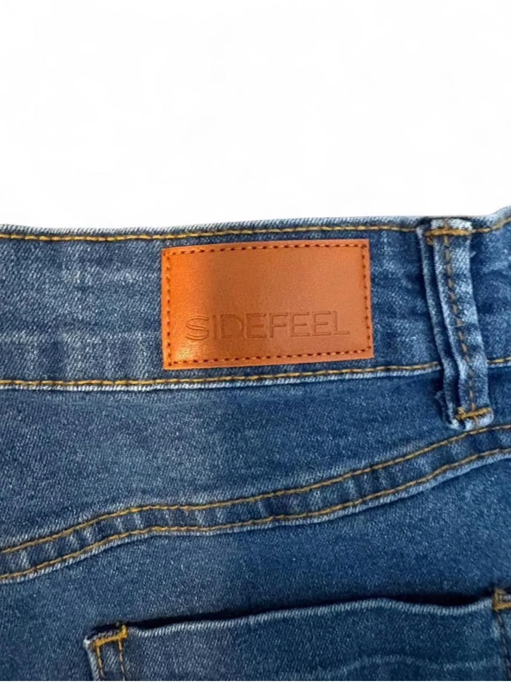 High-Rise Button-Front Denim Shorts in Blue - Picture 5 of 7